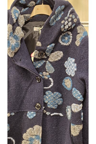 Park Moda Felt Coat with Floral Embossing