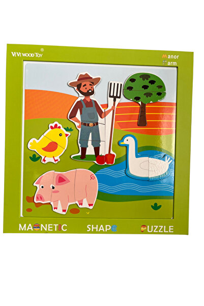 OEM Set educativ Puzzle magnetic Manor Farm si tabla de scris cu marker