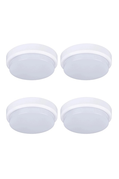 LEDIGANT Set 4 Aplice LED 30W Rotunde pentru Exterior, 4000K, Alb