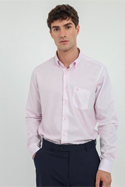 Dufy Men's Regular Fit Long Sleeve Purple Shirt