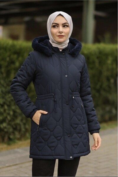 GLR&GYM SEMİRA KADIN BÜYÜK BEDEN NOVA KUMAŞ ASTARLI KAPİTONE MONT