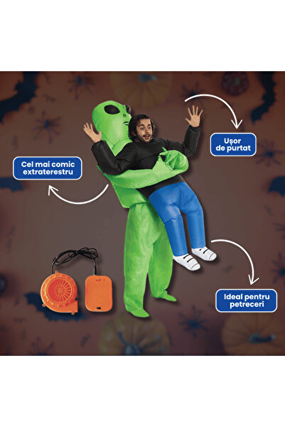 OferteTop Inflatable "Alien Abducted" Costume, Suitable for Halloween, Parties and Pranks