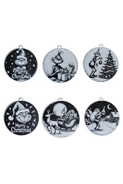 IMALDI PRO Set de 6 ornamente de Crăciun personalizate Grinch, imprimate 3D (...