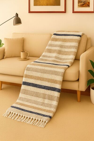 Dinarsu Cozy Life Pamuklu Skoç Tv Battaniyesi 130x170