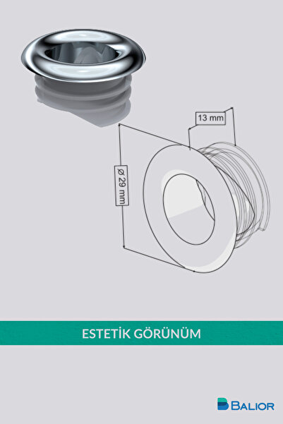 BALİOR LAVABO SU TAŞMA YÜZÜĞÜ CONTALI
