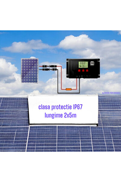 OEM Cablu solar,sectiune 6 mmp,conector MC4,rosu/negru,2x5m, cu soclu 1100V DC, siguranta 10x38 mm,1-30A