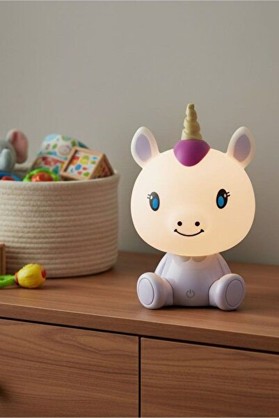 Lamba Lampa de Veghe Unicorn cu 3 Nivele de Lumina & Cablu USB, lumina ambientala
