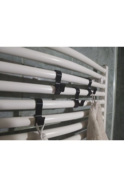 IMALDI PRO Set of 4 radiator towel hooks, 3D-printed black plastic, 22mm