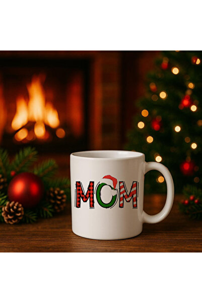 MODA Mom Mother New Year Christmas Themed Printed Gift Porcelain Mug Cup