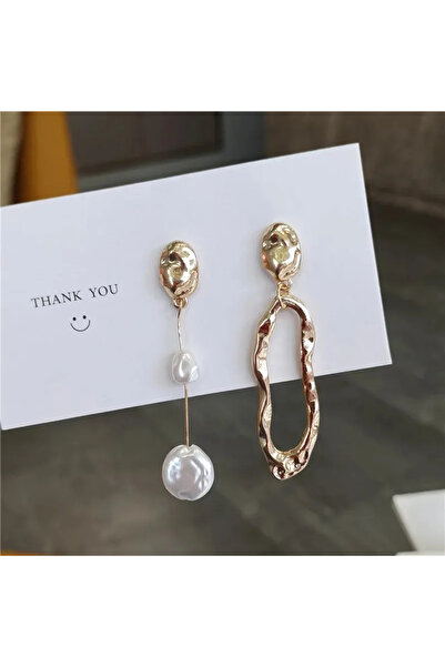 GlaMLo Accessories Asymmetric Earrings with Pearl and Organic Shapes 68D12C1349