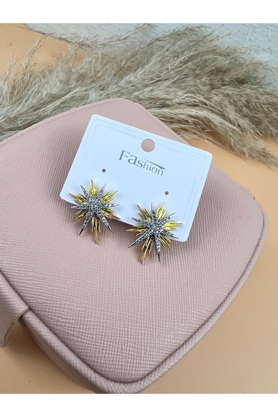 VELİT VOLA Starry Pole Star Earrings Double Color Earrings