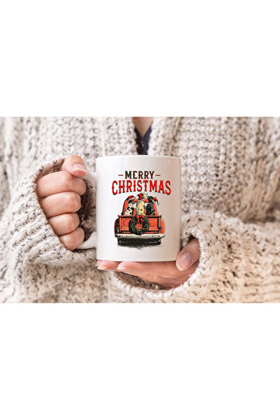 MODA 2026 New Year Christmas Themed Printed Gift Porcelain Mug Cup