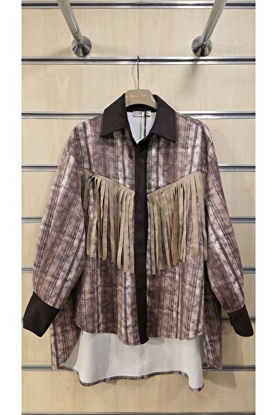 Park Moda Lumberjack Pattern Shirt with Tassel Detail