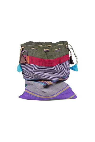 bag Vintage cotton bag in mixed colors -- 18x22 cm