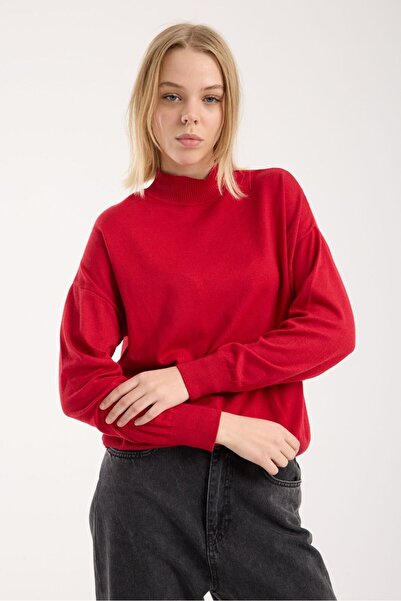 sumoda Women's Knitwear Sweater Soft Texture Mock Neck Basic