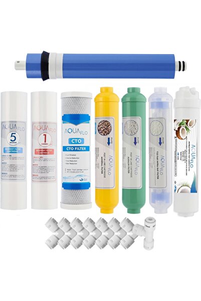 AQUAFLO Açık Kasa Su Arıtma Cihazı 8li Filtre Seti Standart Membran Set