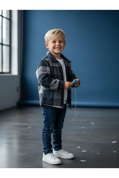 Zekids Boy's Plaid Double-Sided Coat