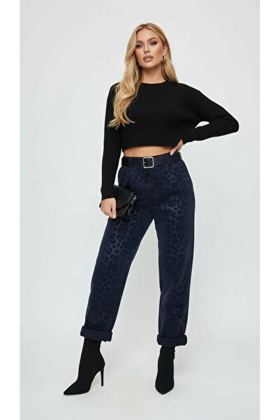 Sierra otantik Kemerli Leopar Lazer Baskılı Pantolon
