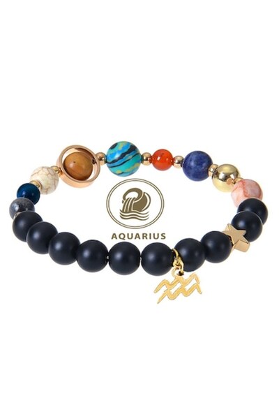 OEM Brățară energetică cu pandantiv zodiacal, mărgele vindecătoare din ametis...