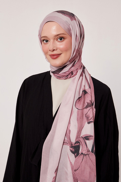 LuvenSara Large Floral Patterned Silk Shawl