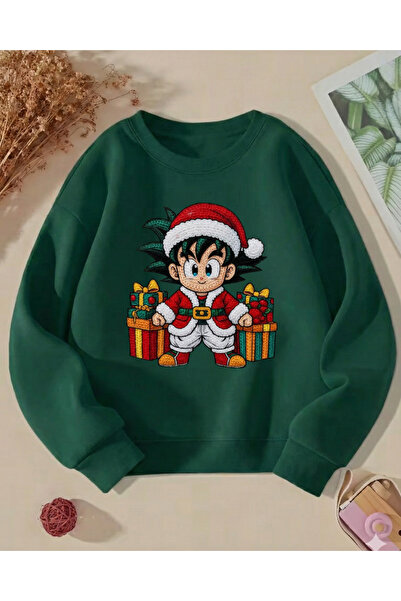 Touz Moda Christmas Design 3 Thread Thick Young Crew Neck Sweatshirt