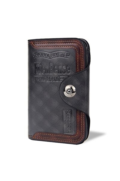 OEM Ανδρικό Πορτοφόλι, Οικολογικό Δέρμα, 15 θέσεων, Θήκη για κάρτα SIM, Μαύρο