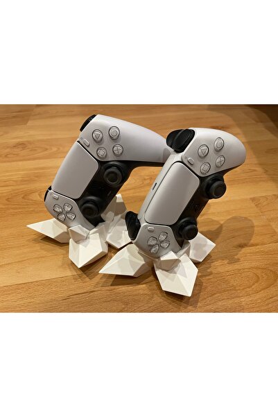CEREN YÜCEL PS5 Kumanda Standı – Dekoratif Kristal Şeklinde Kol Tutucu 2’li – Şık Tasarım, Dayanıklı 3D Baskı
