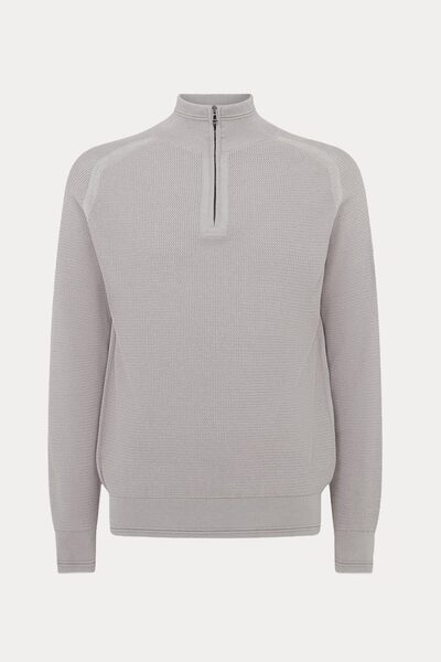 BELSTAFF Regular Fit Yarım Fermuarlı Dik Yaka Örgü Triko