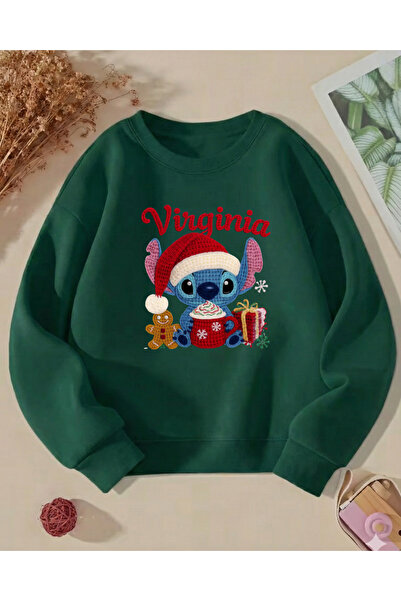 Touz Moda Christmas Design 3 Thread Thick Young Crew Neck Sweatshirt