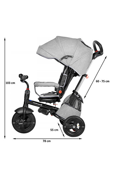 HyperMotion Tobi Velar tricycle + rain cover - gray