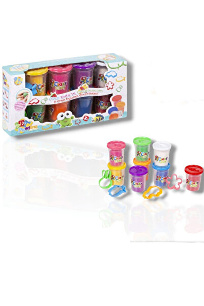 Toybox 8 Mini Cans Color Dough Party Pack with Fun Molds and Tools For Kids