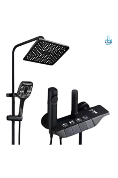 KANA مجموعة دش كاملة باللون الأسود، مجموعة صنبور دش كاملة بتصميم مفتاح البيانو