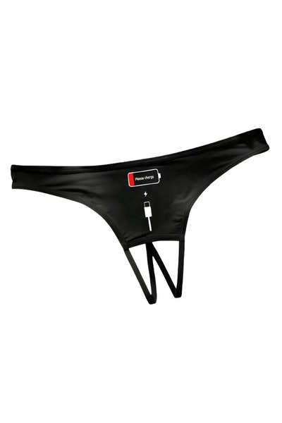 Lingerie and Fashion Style Black thong