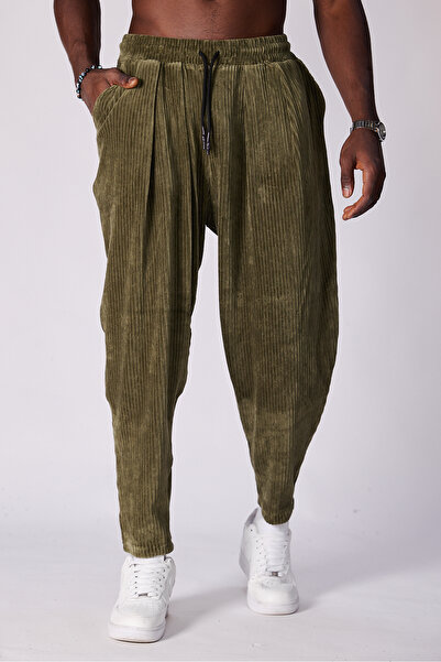Superbluemexico Unisex Khaki Velvet Trousers