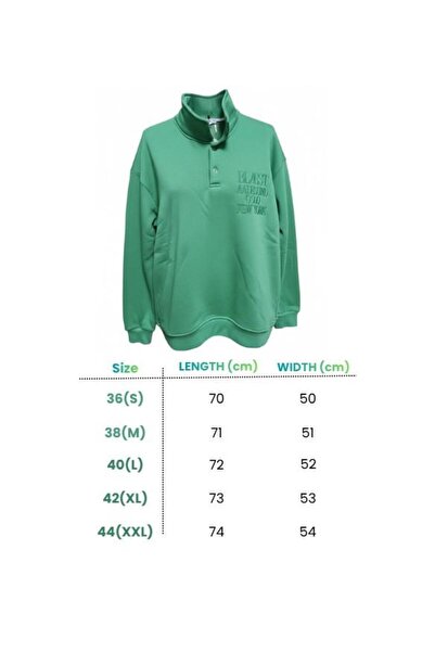 ribana Unisex Regular Double Yarn Soft Textured Buttoned Sweatshirt