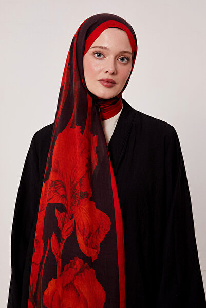 LuvenSara Large Floral Patterned Silk Shawl