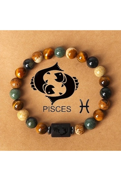 OEM Brățară Energetică din Ametist cu Gravură Zodiacală (Pești) - Unisex