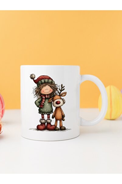 IŞILAY PROMOSYON كوب على شكل غزال لعيد الميلاد للفتيات موديل 5