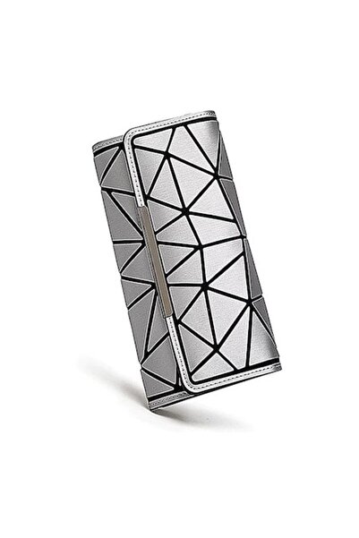 OEM Γυναικείο Πορτοφόλι, Δερμάτινο, Γεωμετρικό Τύπωμα, Κλείσιμο με Κουμπάκι, ...