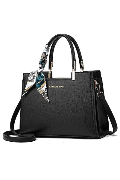 OEM Geantă de damă cu panglică decorativă, curea de umăr, două mânere fixe, p...