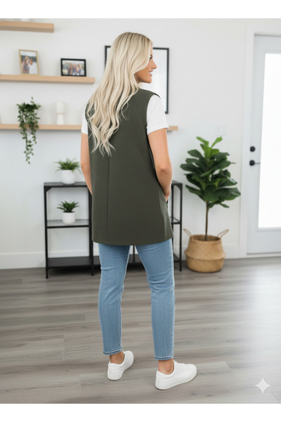 TUBA TOPTAŞ Zippered Long Cut Women's Sports Vest