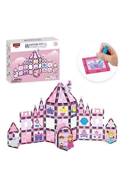 SHANTOU Princess Castle – magnetic building set, 78 pieces (includes paints for magnetic boards)