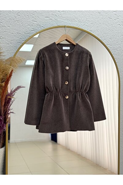 MİHRA STORE Fatiana Beli Sıkmalı Fox Jacket-Bn4549 Brown