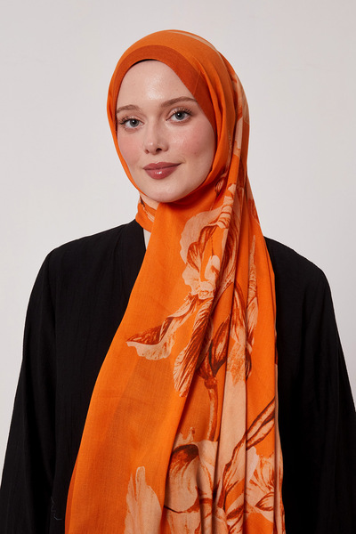 LuvenSara Large Floral Patterned Silk Shawl