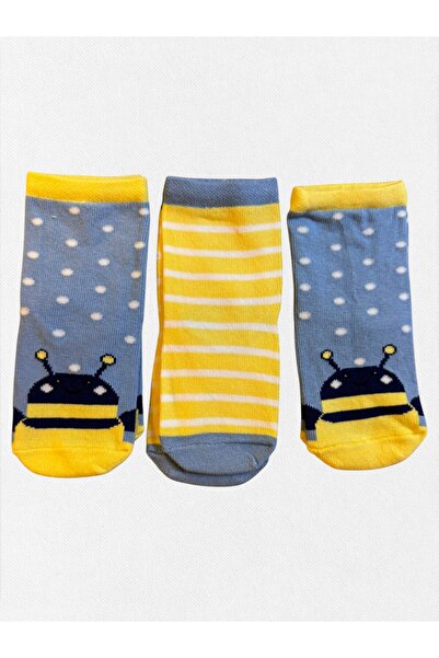 Fil Kids Baby Girl Winter Socks Cotton Fabric 3-Piece Ladybug Patterned Blue ...