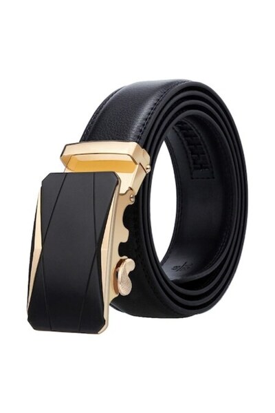OEM Men's belt CB14AUN, automatic buckle, adjustable, 125 cm, black