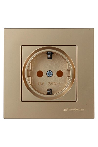 Mutlusan TOPRAKLI PRİZ ÇOCUK KORUMALI RİTA ANTİK ALTIN