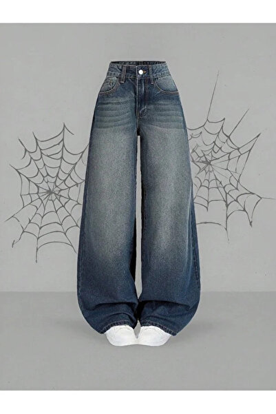 Colchis Green Tint Baggy Loose Fit Jeans with Pockets