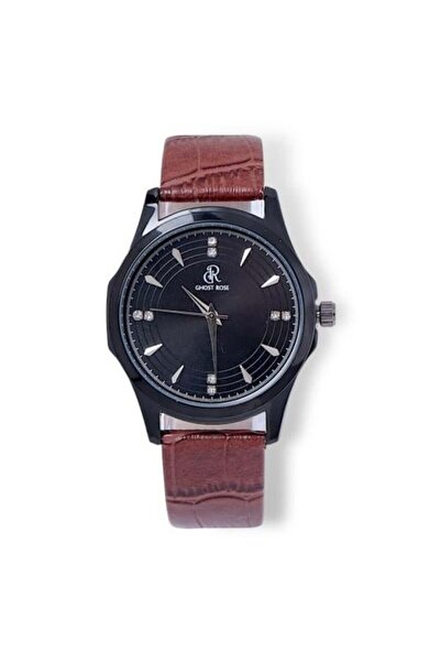 GHOST ROSE ساعة جلدية للرجال