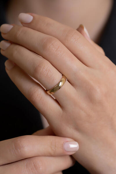 Bayar Gold 14 Ayar Altın İçi Dolu 4mm Klasik Alyans